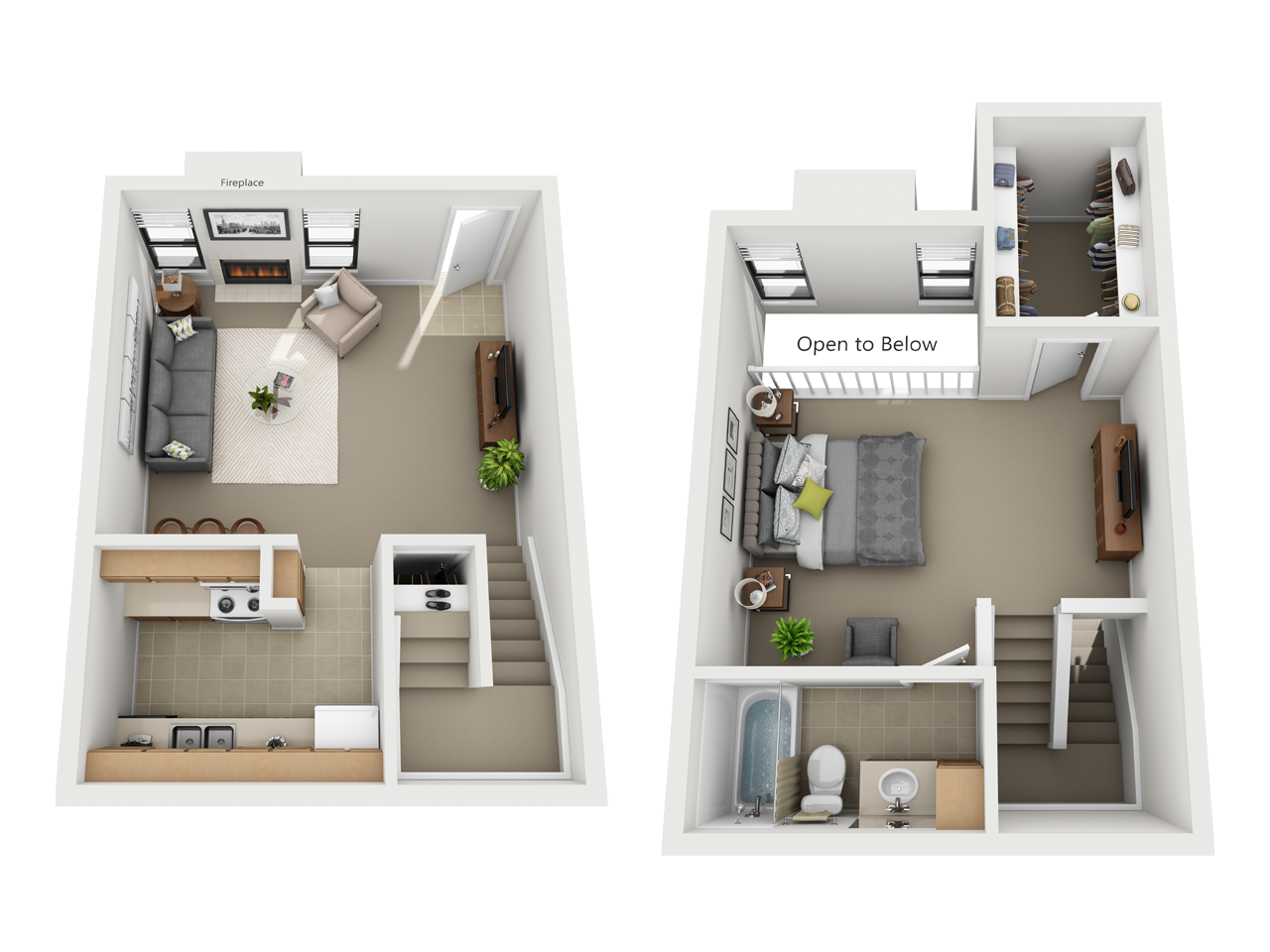 Valley Creek one bedroom apartment floor plan